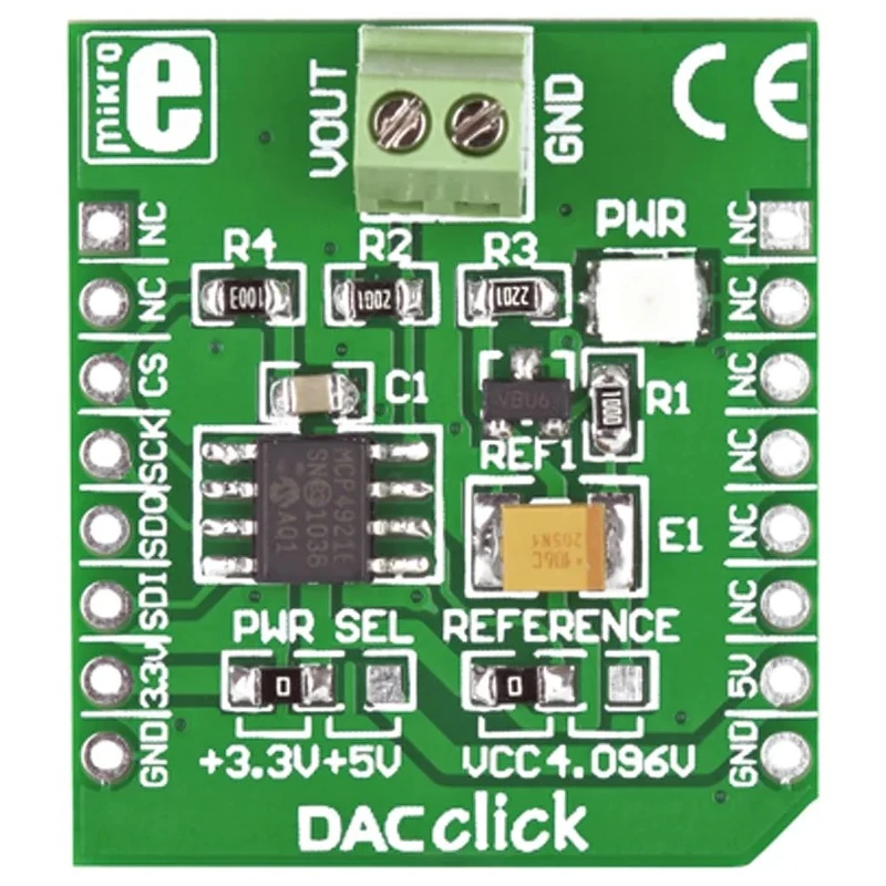 MikroElektronika MikroBus Click Board 12-Bit Digital-to-Analog Converter SPI Interface MIKROE-950