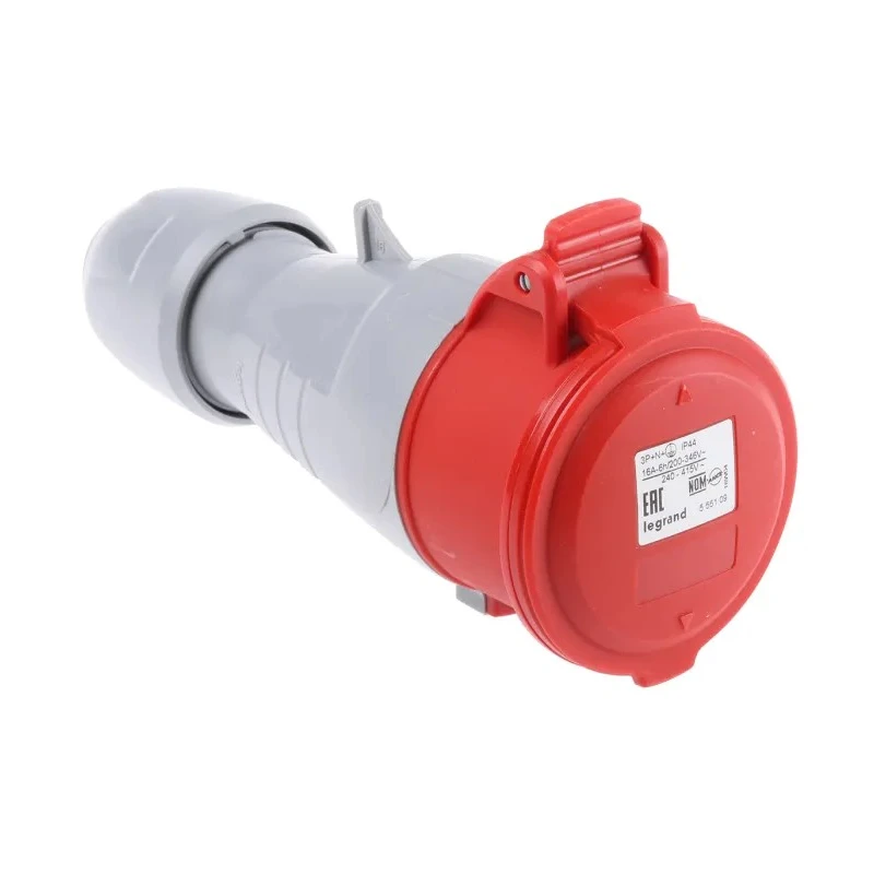 Legrand Industrial Power Connector Rated At 16A 415V IP44 Red Cable Mount P17 Tempra Pro 