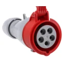 Legrand Industrial Power Connector Rated At 16A 415V IP44 Red Cable Mount P17 Tempra Pro 