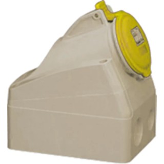 Legrand Wall Mount Industrial Power Connector Yellow, 16A, 110V, IP44, Polyamide 6, P17 Tempra Pro IP44