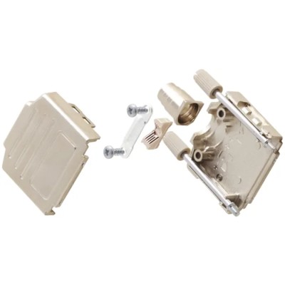 MH Connectors MHDPPK-M-25-K MHDPPK-T/M Series ABS Straight Silver D-Sub Backshell 25 Way, Nickel Plated