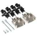 MH Connectors Zinc Nickel Plated Straight D-Sub Backshell 9 Way Strain Relief MHDTZK9-RA-K