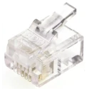 MH Connectors MHRJ Series RJ14 Male Plug Connector Cable Unshielded Straight 1 Port 4, 6 Way RJ14