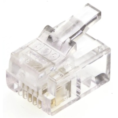 MH Connectors MHRJ Series RJ14 Male Plug Connector Cable Unshielded Straight 1 Port 4, 6 Way RJ14