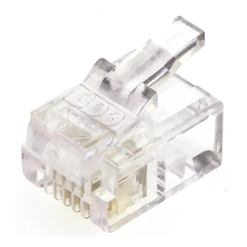 MH Connectors MHRJ Series RJ14 Male Plug Connector Cable Unshielded Straight 1 Port 4, 6 Way RJ14