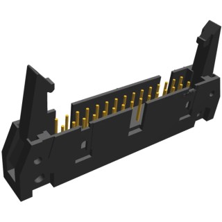 TE Connectivity AMP-LATCH Series Straight Through Hole PCB Header, 30 Contacts, 2.54 mm Pitch, 2 Row, Shrouded 5499206-7