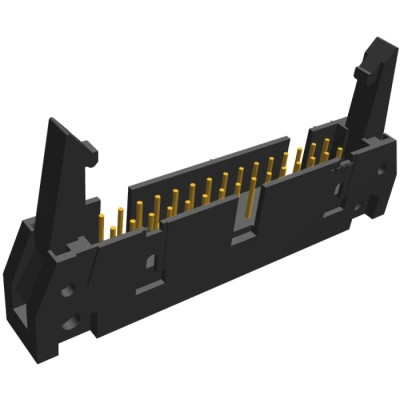 TE Connectivity AMP-LATCH Series Straight Through Hole PCB Header, 30 Contacts, 2.54 mm Pitch, 2 Row, Shrouded 5499206-7