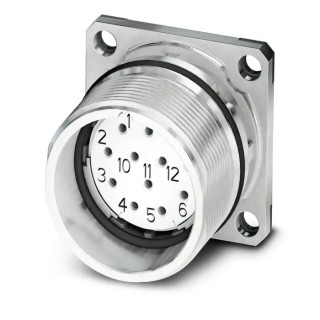 Phoenix Contact Industrial Circular Connector M23, 12 Contacts, Bulkhead Mount, Socket Female, IP67, 74 V, 8A 1619969