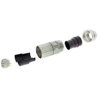 Phoenix Contact Industrial Circular Connector Socket, Female, 6 Contacts, Cable Mount, M23 Size, 20A, 150V, IP67 1619724