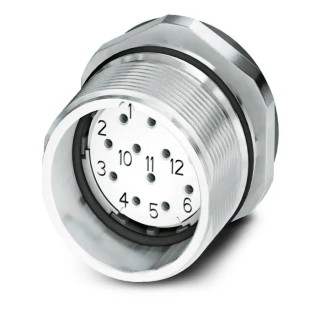 Phoenix Contact Circular Connector Bulkhead Mount, 12 Contacts, M23 Socket Female, IP67, 74V, 8A CA-12S Series 1619865