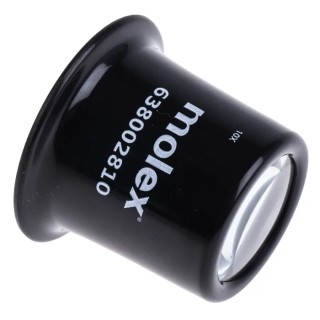 Molex Illuminated Eye Magnifier, 10x Magnification with Clear Optical Glass Lens 63800-2810