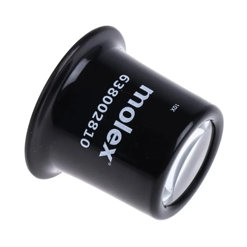 Molex Illuminated Eye Magnifier, 10x Magnification with Clear Optical Glass Lens 63800-2810