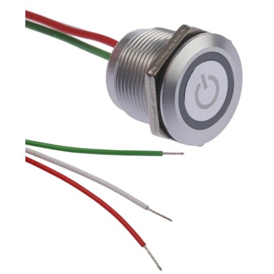 RS PRO Capacitive Latching Switch NO Illuminated Red Green 30V DC 1.5A IP68 Brass 8232731P