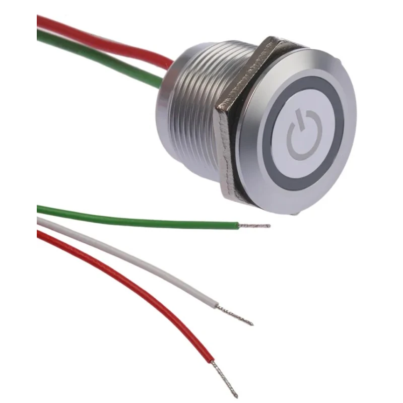 RS PRO Capacitive Latching Switch NO Illuminated Red Green 30V DC 1.5A IP68 Brass 8232731P