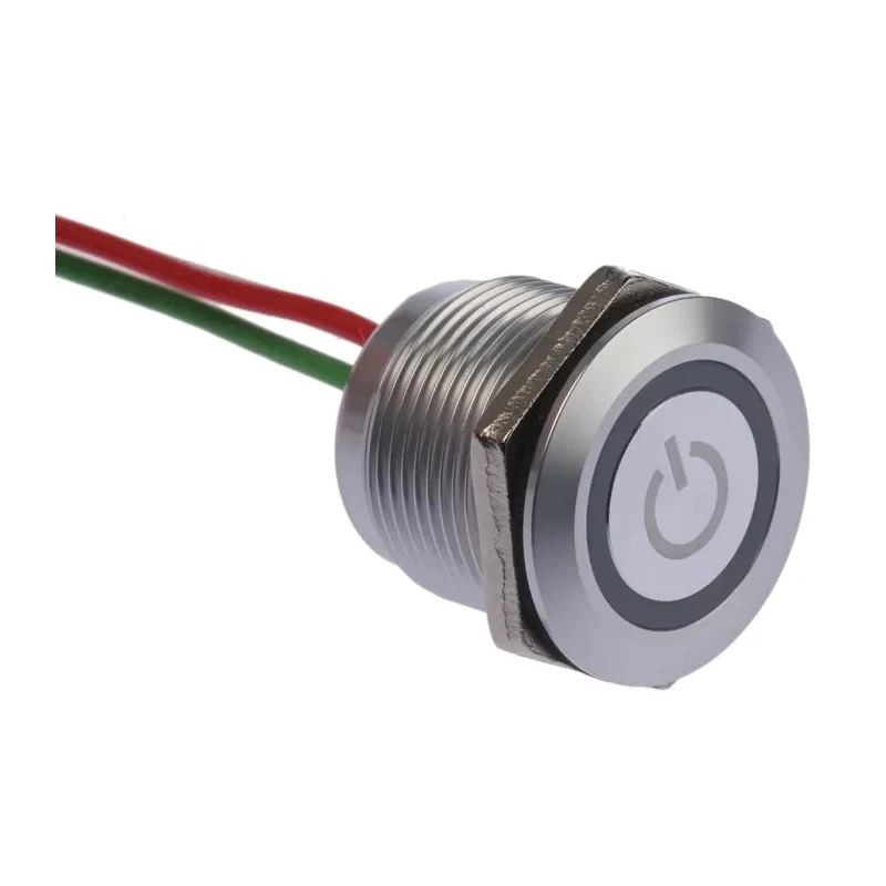 RS PRO Capacitive Latching Switch NO Illuminated Red Green 30V DC 1.5A IP68 Brass 8232731P