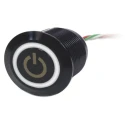 RS PRO Capacitive Switch Momentary NC Illuminated White Blue IP68 Brass 823-2744