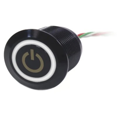 RS PRO Capacitive Switch Momentary NC Illuminated White Blue IP68 Brass 823-2744
