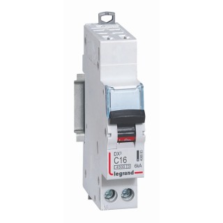 Legrand DX DX3 Miniature Circuit Breaker, 1-Pole, 16A, Type C, 250V AC, 12V DC, 4.5 kA Breaking Capacity 4 068 83