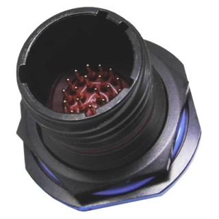 Amphenol Limited MIL Spec Circular Connector TV07ZN-11-98PN Black Zinc Nickel 6 Way Panel Mount 7.5A 600, 850V ac Straight