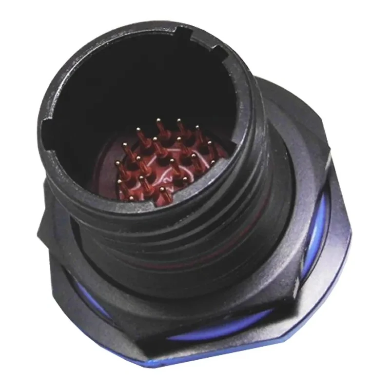 Amphenol Limited MIL Spec Circular Connector TV07ZN-11-98PN Black Zinc Nickel 6 Way Panel Mount 7.5A 600, 850V ac Straight