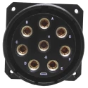 Amphenol Limited MIL Spec Circular Connector Copper Alloy Straight 6 Contacts Wall Mount 400-500V AC 5A TVP00ZN-09-35SN