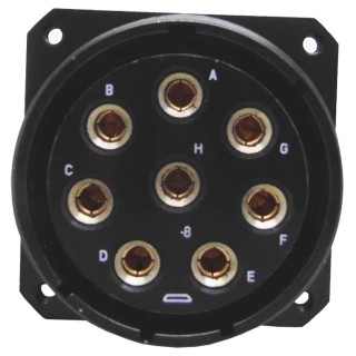 Amphenol Limited MIL Spec Circular Connector Copper Alloy Straight 6 Contacts Wall Mount 400-500V AC 5A TVP00ZN-09-35SN
