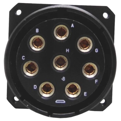 Amphenol Limited MIL Spec Circular Connector Copper Alloy Straight 6 Contacts Wall Mount 400-500V AC 5A TVP00ZN-09-35SN