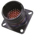 Amphenol Limited MIL Spec Circular Connector Copper Alloy Straight 22 Way Wall Mount Black Zinc Nickel TVP00ZN-13-35PN