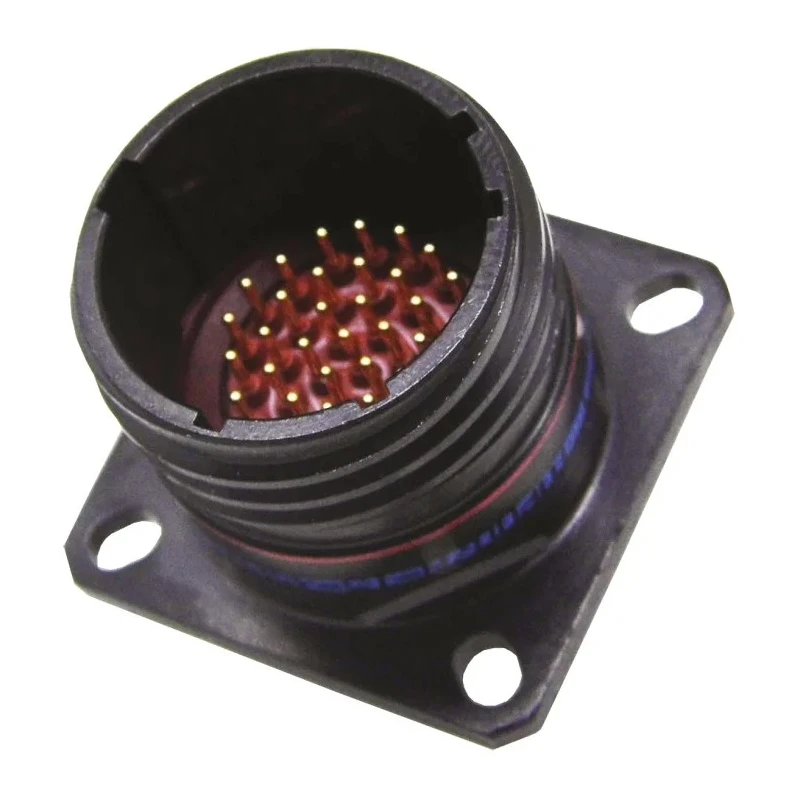 Amphenol Limited MIL Spec Circular Connector Copper Alloy Straight 22 Way Wall Mount Black Zinc Nickel TVP00ZN-13-35PN