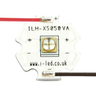 Intelligent LED Solutions UV LED N5050 1 Powerstar Series 1-LEDs 390 nm 1 W 135° Dome Lens 4-Pin ILH-XQ01-S380-SC211-WIR200