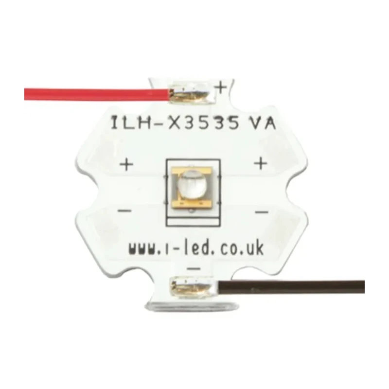 Intelligent LED Solutions N3535 1 Powerstar Series UV LED 410 nm 400 mW 55° Dome, Surface Mount ILH-XN01-S400-SC211-WIR200.