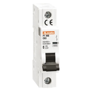 Lovato Electric Modulo Miniature Circuit Breaker, 1-Pole, 10A, Type B, 230V AC, 60V DC, 10 kA Breaking Capacity P1MB