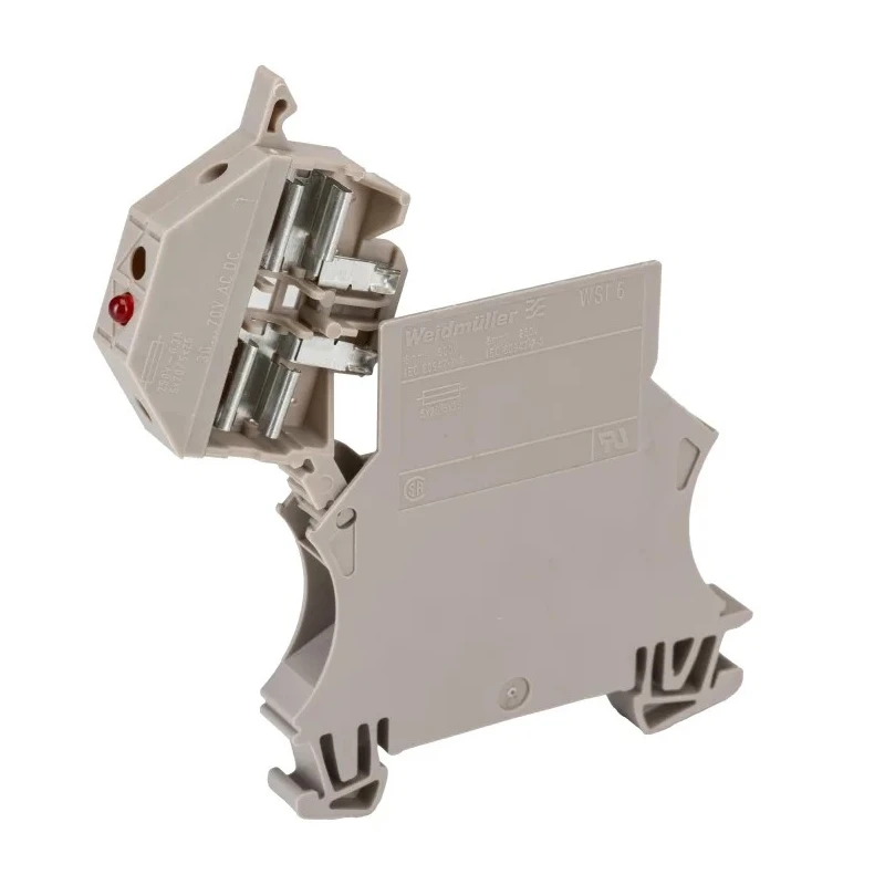 Weidmüller Fused DIN Rail Terminal Block Beige 6mm² Screw Terminal 6.3A 70V ac 1012200000