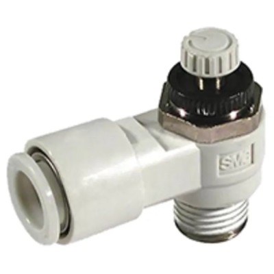 SMC AS Series In-line Speed Flow Controller Metric Tube with Push-in Fittings AS1201F-M5-03