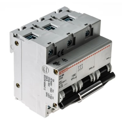 Lovato Electric Modulo P2MB Miniature Circuit Breaker, 3-Pole, 125A, Type C, 400V AC, 60V DC, 10 kA Breaking Capacity 