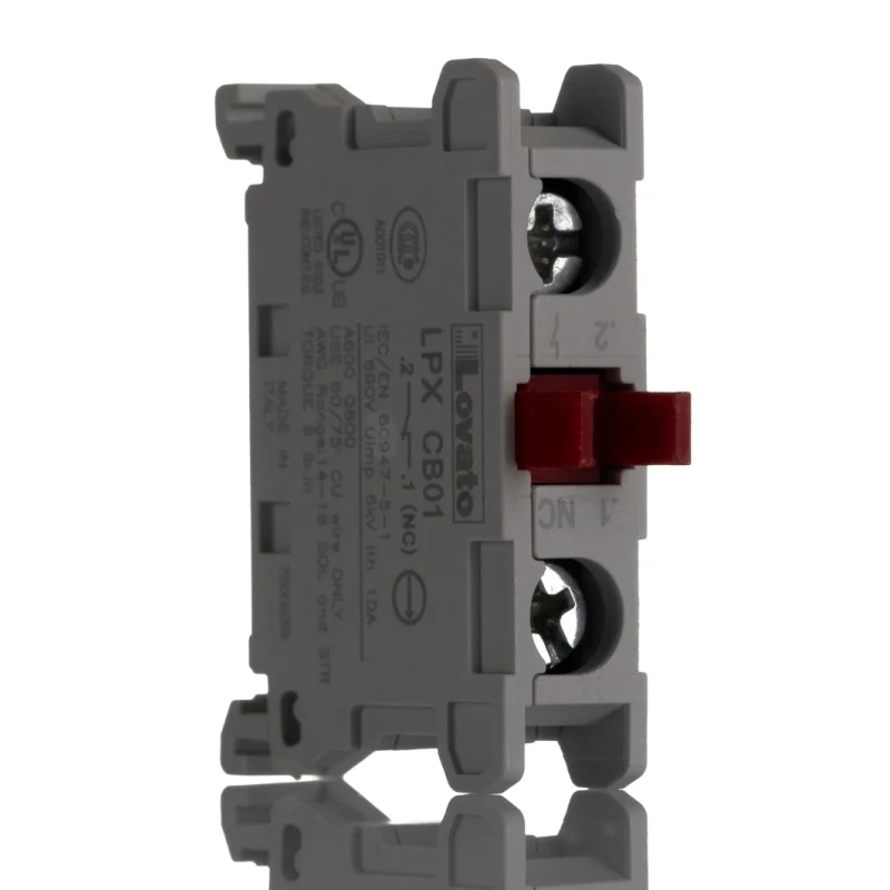 Lovato Electric Push Button Contact Block 1NC 10A 690V Screw Terminal LPXCB01