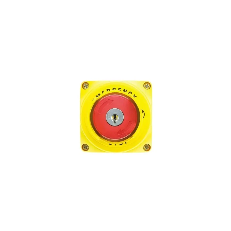 Lovato Electric S1P Series Key Release Emergency Stop Push Button Surface Mount 22.3mm Cutout 1 NC IP67 IP66 IP69K S1PY91KSS