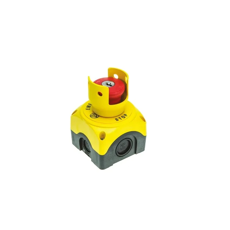 Lovato Electric S1P Series Key Release Emergency Stop Push Button Surface Mount 22.3mm Cutout 1 NC IP67 IP66 IP69K S1PY91KSS