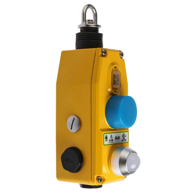 IDEM GLM Rope Pull Switch 205 mm, Straight, 2 NO/2 NC, IP67 Die Cast Aluminium Housing 143068A