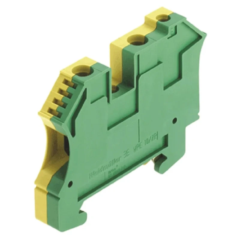 Weidmüller W Series DIN Rail Terminal Block Green Yellow 10mm² 1-Level Screw 1042500000