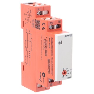 Broyce Control LEDF Series DIN Rail Timer Relay, 1-Contact, 24 V dc 230 V ac, 24 V ac, 2 to LEDF 24VAC/DC/230VAC. 2-60 Sec