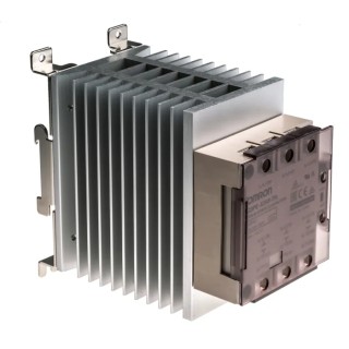 Omron G3PE Three Phase Series Solid State Relay, 35A Load Current, DIN Rail Mount, 528V AC Load, 12-24V DC Control 
