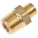 Legris LF3000 Series Male Pneumatic Fitting Brass, Threaded R 1/4 Male to R 1/8 Male, Nickel Finish, 100 bar, 150°C 721-347