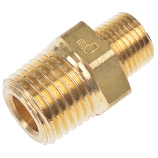 Legris LF3000 Series Male Pneumatic Fitting Brass, Threaded R 1/4 Male to R 1/8 Male, Nickel Finish, 100 bar, 150°C 721-347