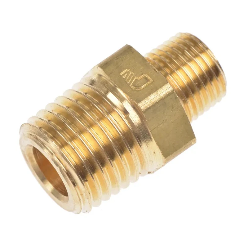Legris LF3000 Series Male Pneumatic Fitting Brass, Threaded R 1/4 Male to R 1/8 Male, Nickel Finish, 100 bar, 150°C 721-347