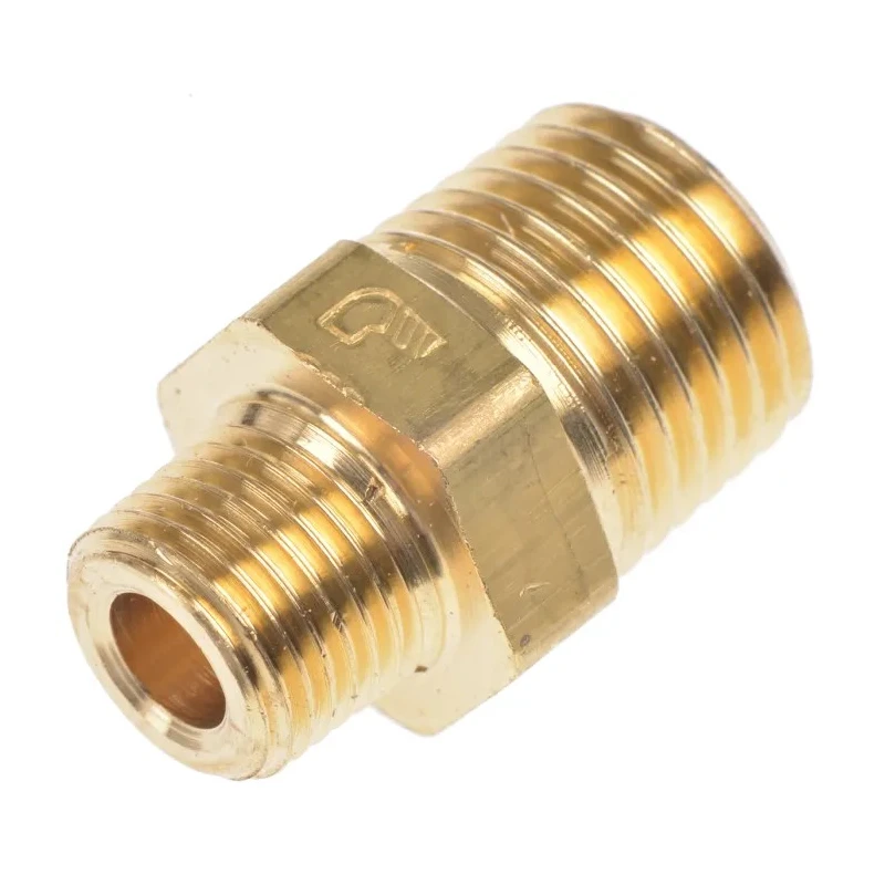 Legris LF3000 Series Male Pneumatic Fitting Brass, Threaded R 1/4 Male to R 1/8 Male, Nickel Finish, 100 bar, 150°C 721-347