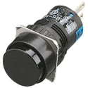 Idec Push Button Switch, Momentary, Panel Mount, 16.2 mm Cutout, SPDT, IP65 Rated, 250 V AC, Model AB6M-M1P-B