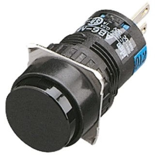 Idec Push Button Switch, Momentary, Panel Mount, 16.2 mm Cutout, SPDT, IP65 Rated, 250 V AC, Model AB6M-M1P-B