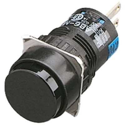 Idec Push Button Switch, Momentary, Panel Mount, 16.2 mm Cutout, SPDT, IP65 Rated, 250 V AC, Model AB6M-M1P-B
