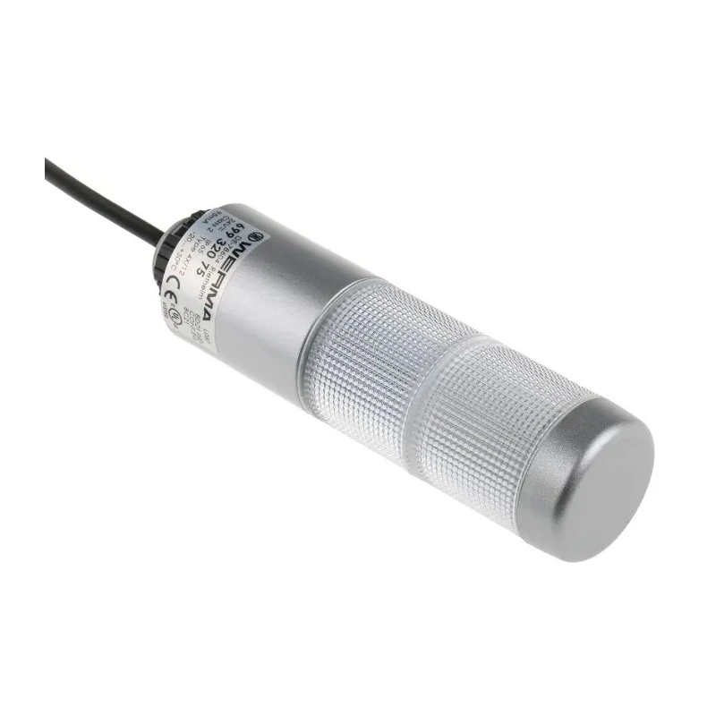 Werma Kompakt 37 Series Steady Green, Clear LED Signal Tower Buzzer, 2 Light Elements 24V AC/DC Base Mount Tube 699.320.75